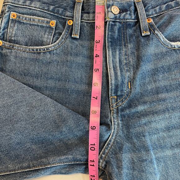 J Crew Blue Denim Straight Leg Slouchy Boy Friend Hi Rise Distressed Jeans 27 - Picture 13 of 15